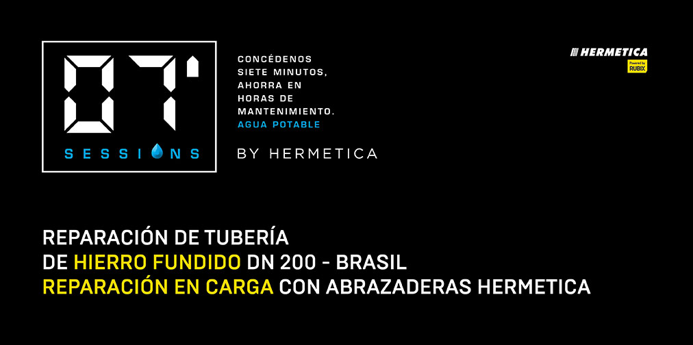 Reparación de tubería de Hierro Fundido DN 200 – Brasil. Reparación en carga con abrazadera HERMETICA.