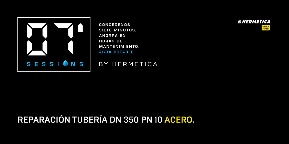 Reparación tubería DN 350 PN 10 Acero. Steel pipe repair ND350 NP 10 bar.