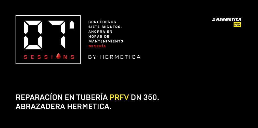Reparación en tubería PRFV DN 350. Abrazadera HERMETICA.